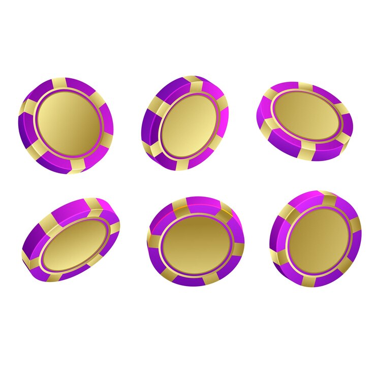 Vettore chip di poker viola