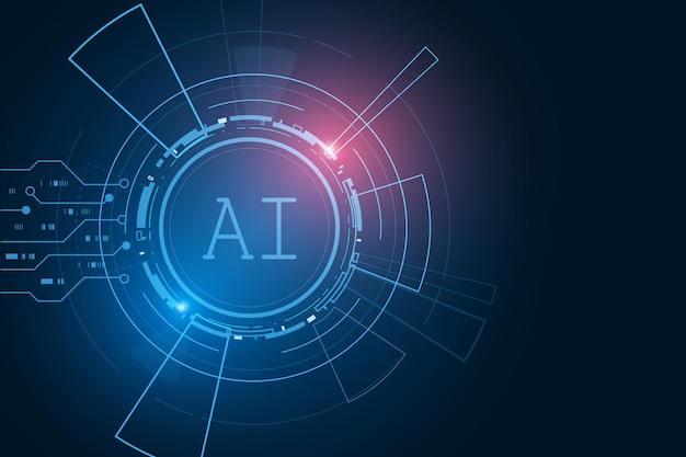 Chipset AI di intelligenza artificiale sul circuito futuristico