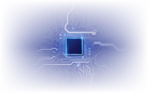 Chipset Ai sul circuito stampato nel concetto futuristico adatto per la tecnologia futura