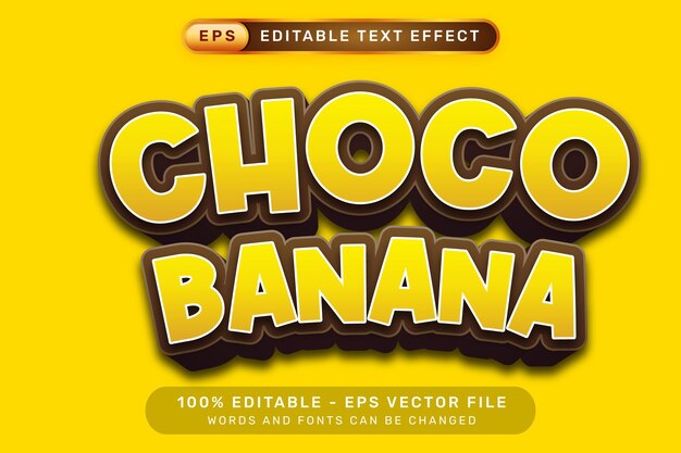 choco banana effetto testo 3d ed effetto testo modificabile