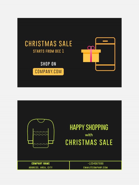 Christmas Sale Winter Sale gift card Banner Annuncio Flyer