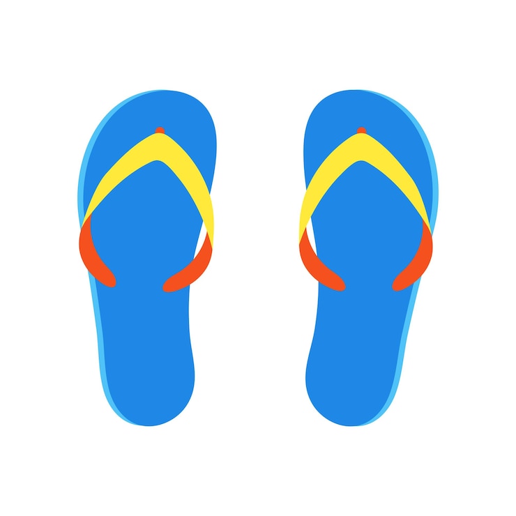 Vettore ciabatte da spiaggia infradito design piatto illustrazione vettoriale isolato su sfondo bianco