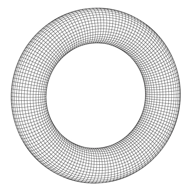 Ciambella torica wireframe astratta Sfondo della tecnologia vettoriale Modello di progettazione della connessione