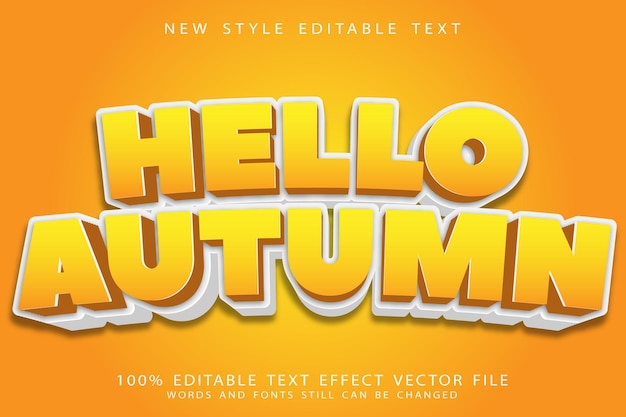 Ciao autunno effetto testo modificabile moderno