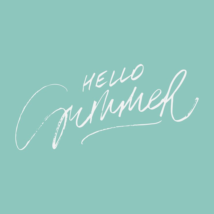 Vettore ciao lettering estivo su verde