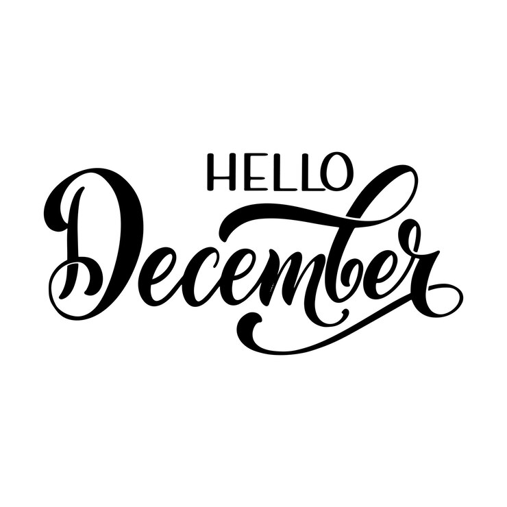Vettore ciao scritte di dicembre. elementi per inviti, poster, biglietti di auguri auguri di stagione
