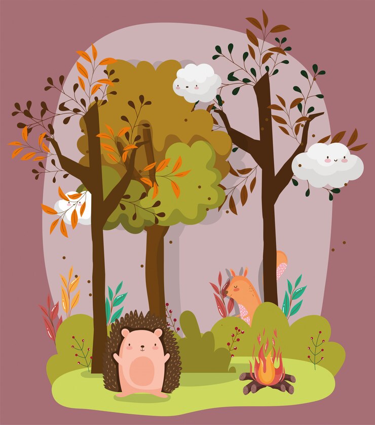 Vettore ciao stagione autunnale piatta