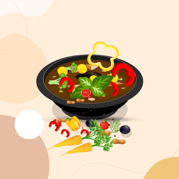 Cibo asiatico e ristoranti tradizionali, cucina, menu, illustrazione vettoriale
