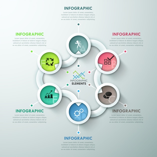 Ciclo di carta infografica moderna