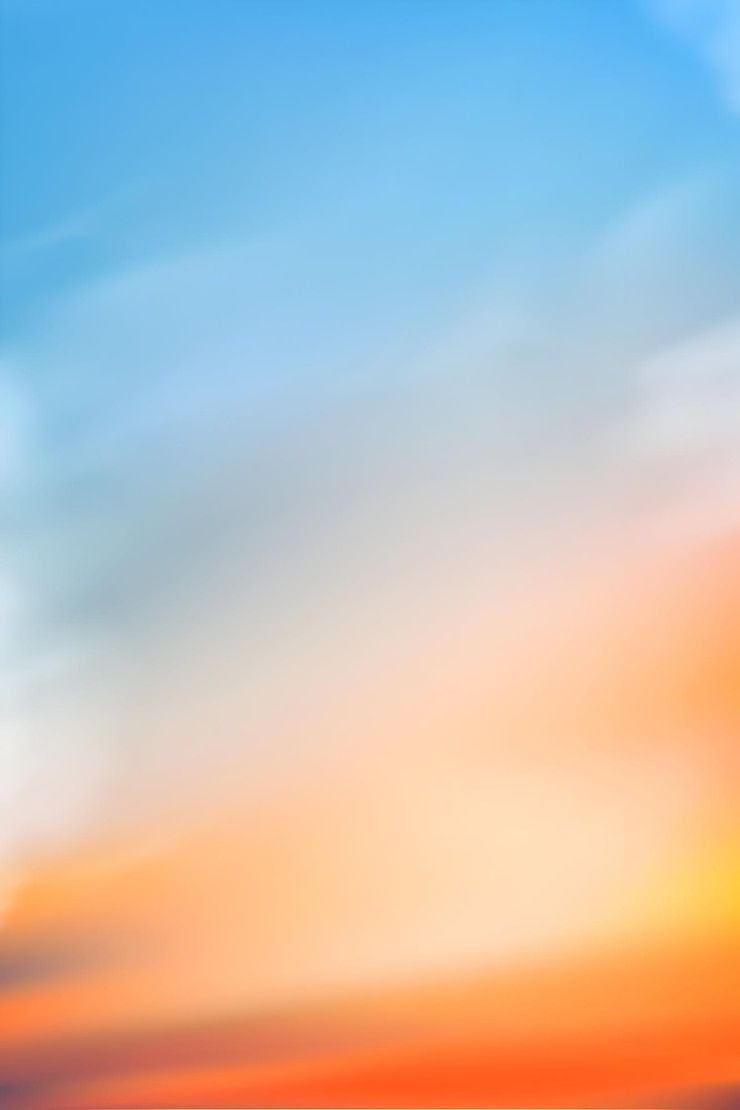 Vettore cielo al tramonto con colori arancione e blu