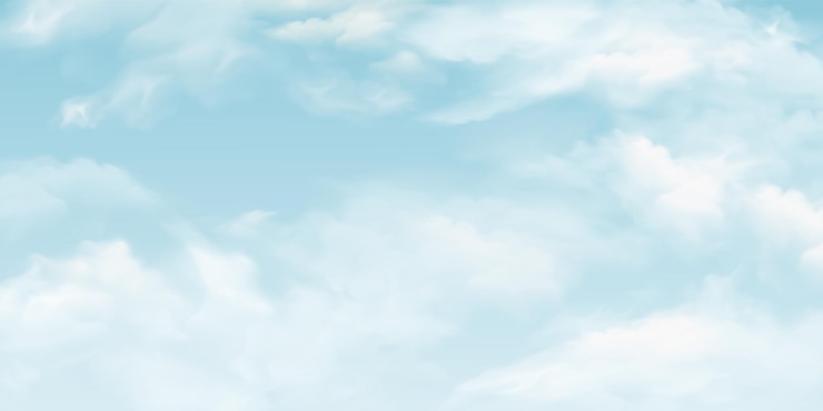 Vettore cielo blu con nuvole bianche cielo bellissimo e sfondo di consistenza di nuvole trasparenti paesaggio estivo del cielo vettoriale