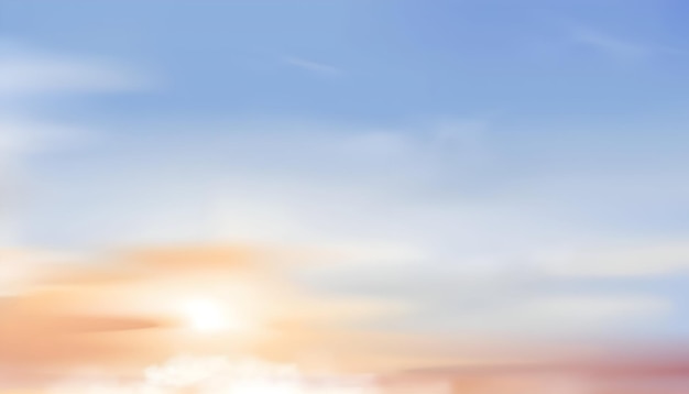 Cielo con sole e nuvole durante l'ora d'oro