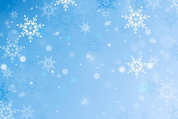 Cielo invernale con fuzzy bellissimi fiocchi di neve sfondo invernale con neve dicembre design sereno