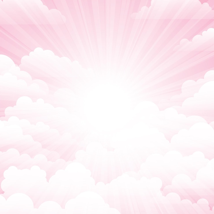 Vettore cielo rosa con le nuvole