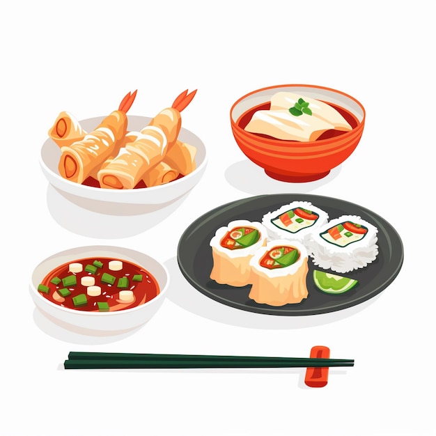 Cina cibo asiatico vettore illustrazione cinese cultura asiatica pasto sfondo tradizionale ori