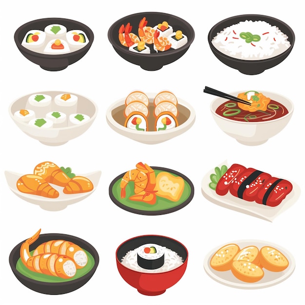 Cina cibo asiatico vettore illustrazione cinese cultura asiatica pasto sfondo tradizionale ori