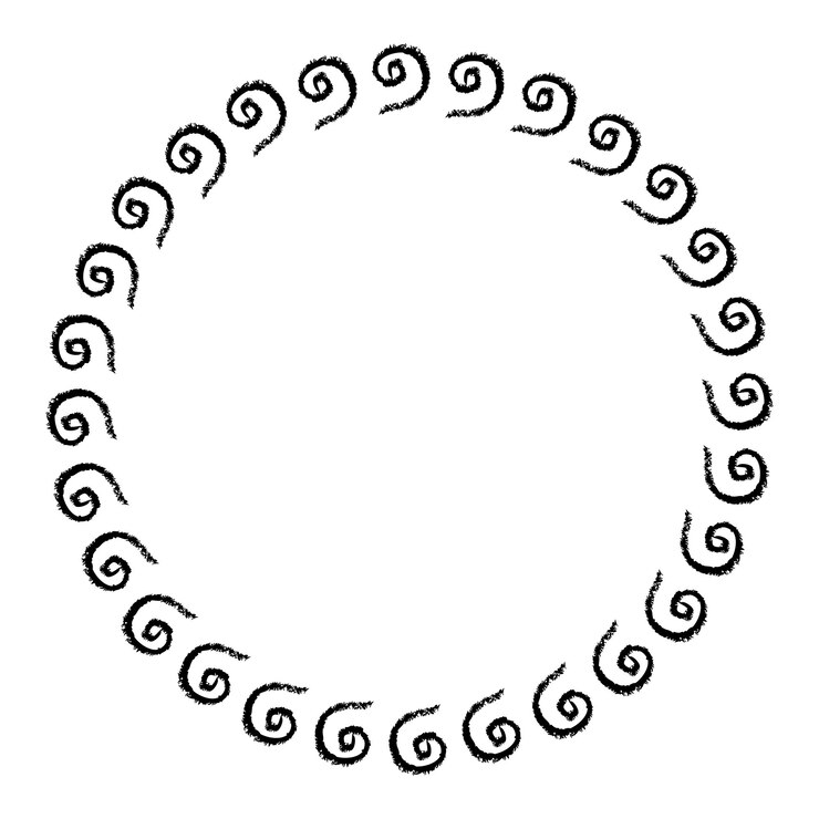 Vettore cina cornice cerchio forma semplice vettore doodle disegno a mano schizzo