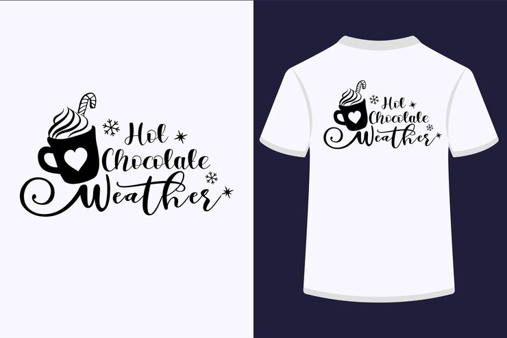 Cioccolata calda Weather.Christmas tshirt design.