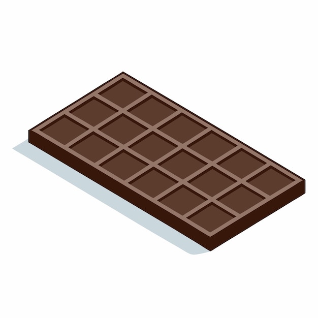 Cioccolato isometrico su uno sfondo bianco isolato 18