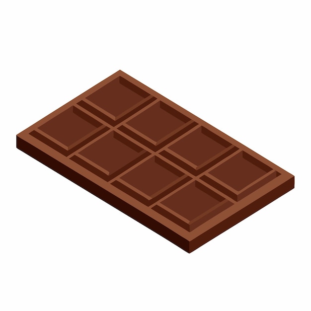 Cioccolato isometrico su uno sfondo bianco isolato 33