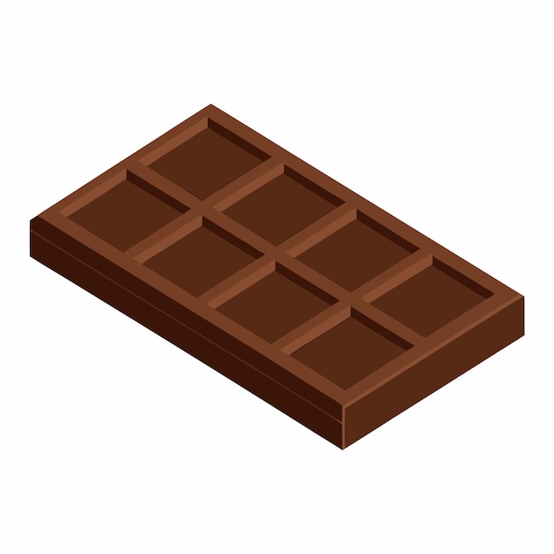 Cioccolato isometrico su uno sfondo bianco isolato 37