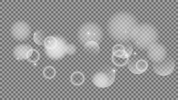 Circoli Bokeh su sfondo trasparente