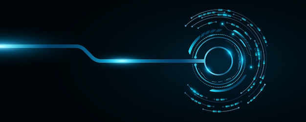 Circolo HUD luminoso futuristico con scheda di circuito Elementi tecnici per l'interfaccia utente scifi