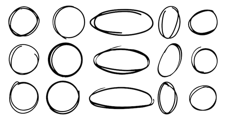 Vettore circolo rosso disegnato a mano