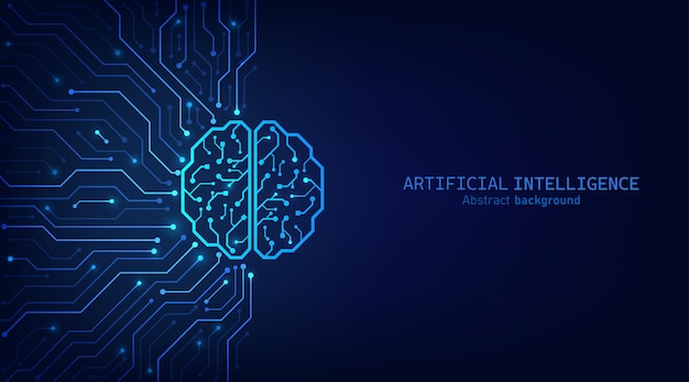 Circuito cerebrale nel contorno umano Intelligenza artificiale sfondo astratto