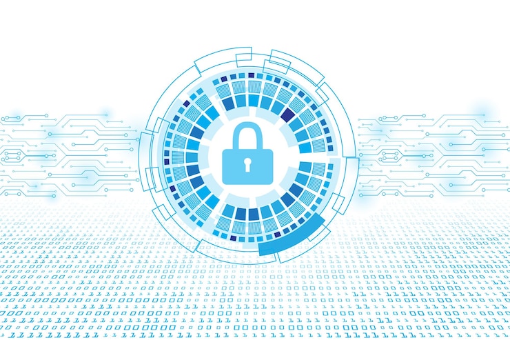 circuito linee tecnologia sfondo astratto tecnologia ad alta sicurezza astratto protezione del lucchetto