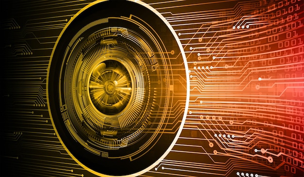 Circuito oculare cibernetico concetto tecnologico futuro sfondo