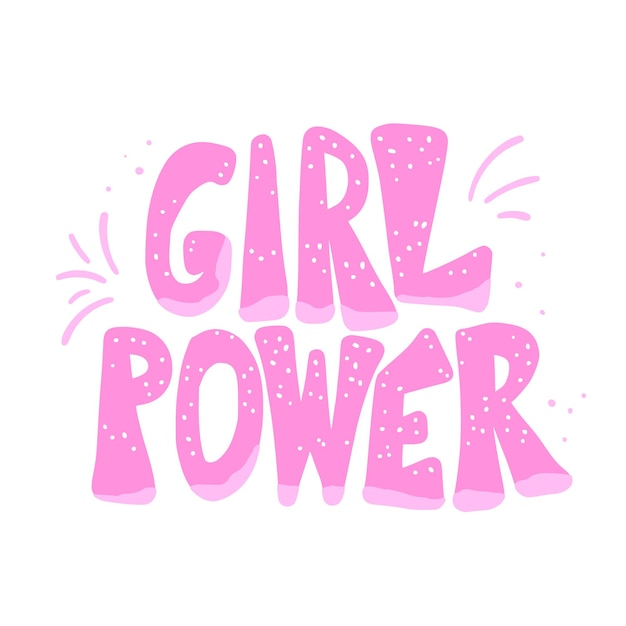 Cita di Girl Power isolata Illustrazione vettoriale
