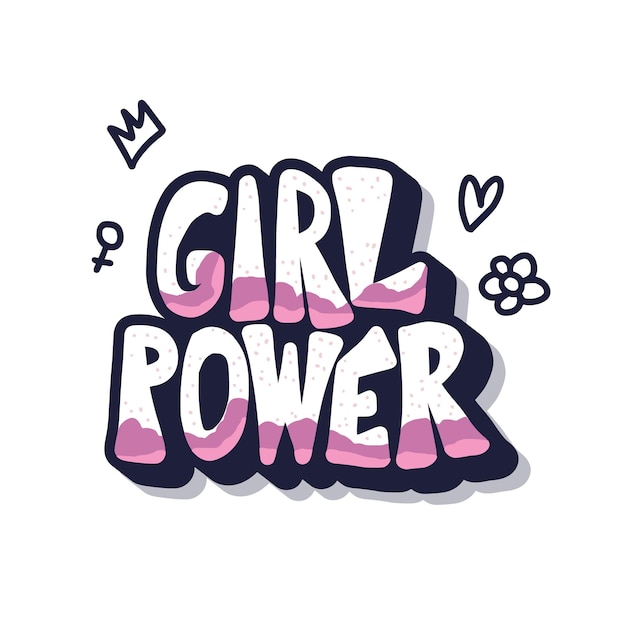 Cita di Girl Power isolata Vettore testo a colori