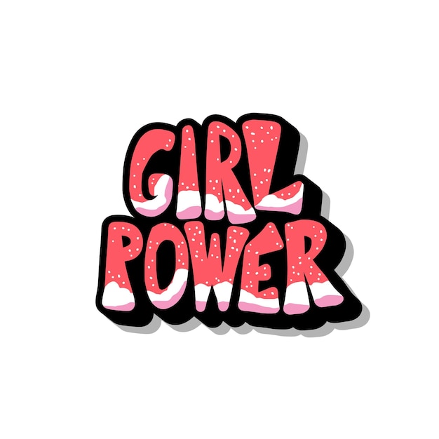 Cita di Girl Power isolata Vettore testo a colori
