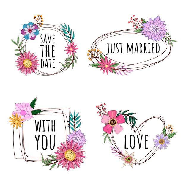 citazione collezione vettoriale bouquet floreale