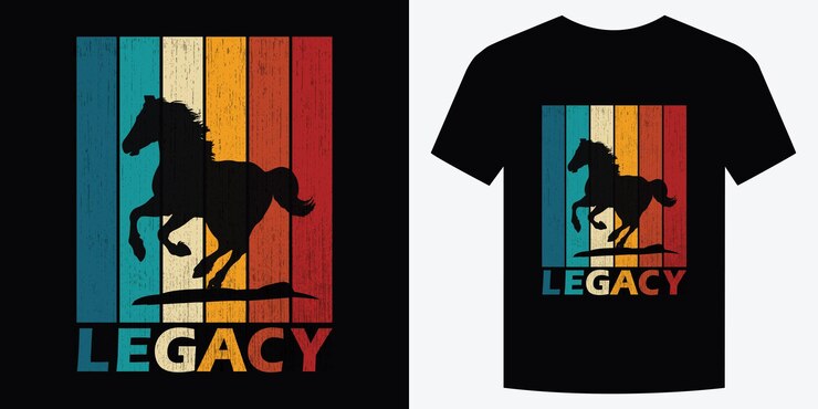 Vettore citazione tipografica motivazionale con wild galloping horse retro vintage tshirt vector design