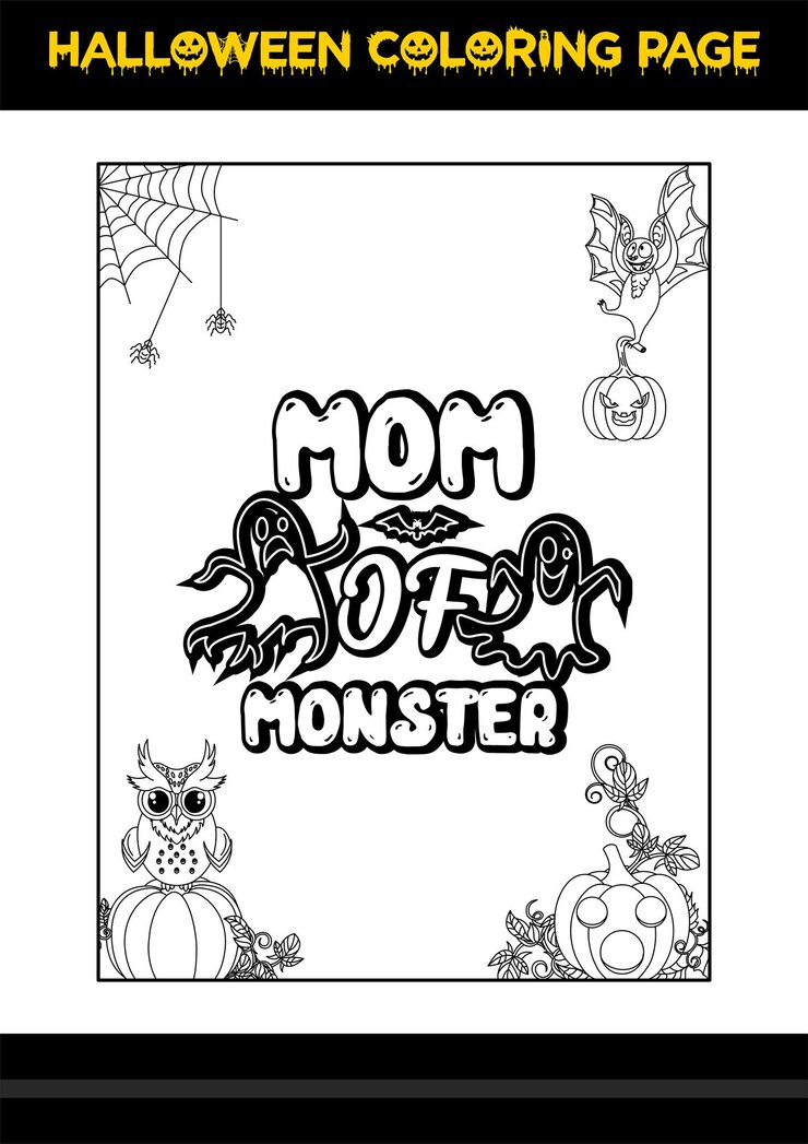 Vettore citazioni di halloween pagina da colorare pagina da colorare di halloween per bambini