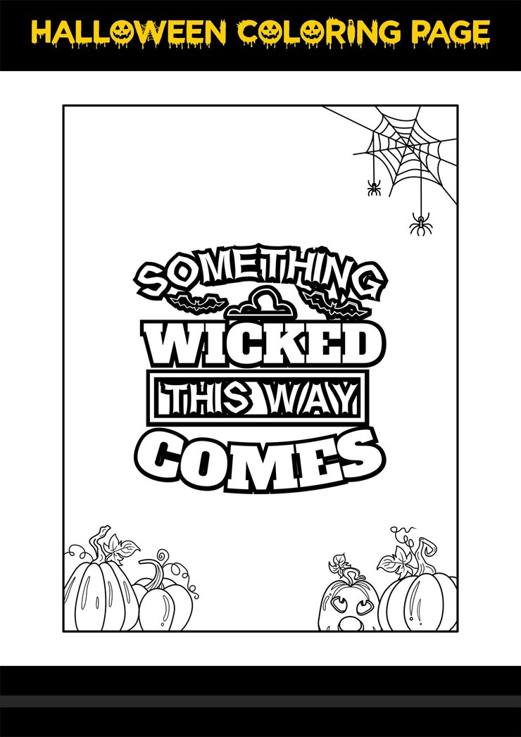 Vettore citazioni di halloween pagina da colorare pagina da colorare di halloween per bambini