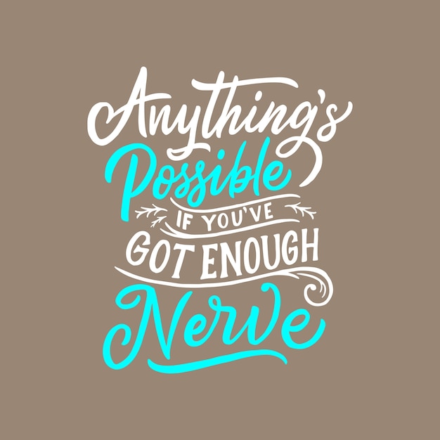 Citazioni di motivazione in mano stile di lettering