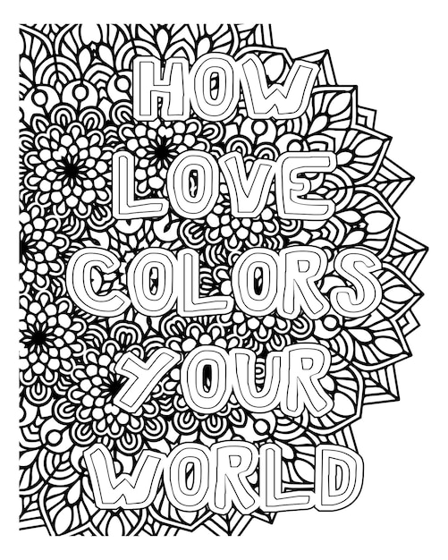 Citazioni motivazionali da colorare pagina di San Valentino Citazioni da colorare
