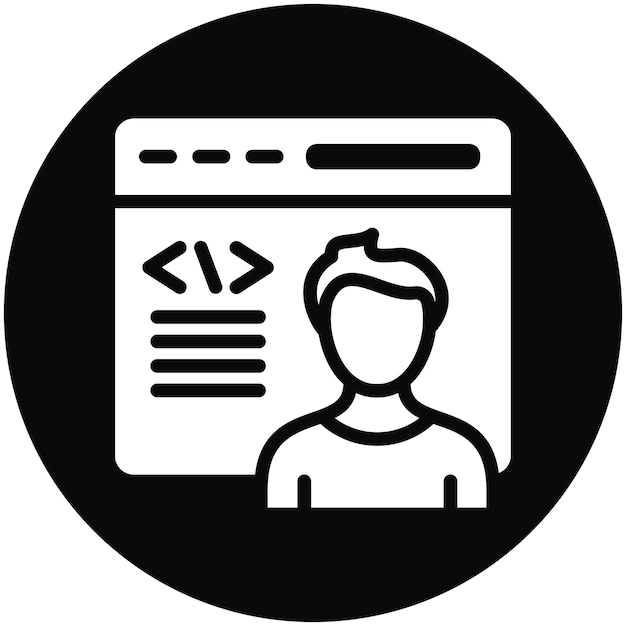Citizen Developer Illustrazione dell'icona vettoriale maschile di No Code