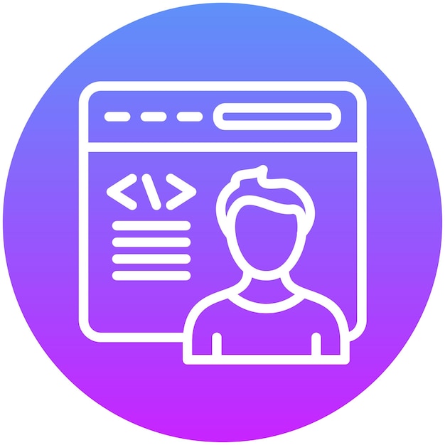 Citizen Developer Illustrazione dell'icona vettoriale maschile di No Code