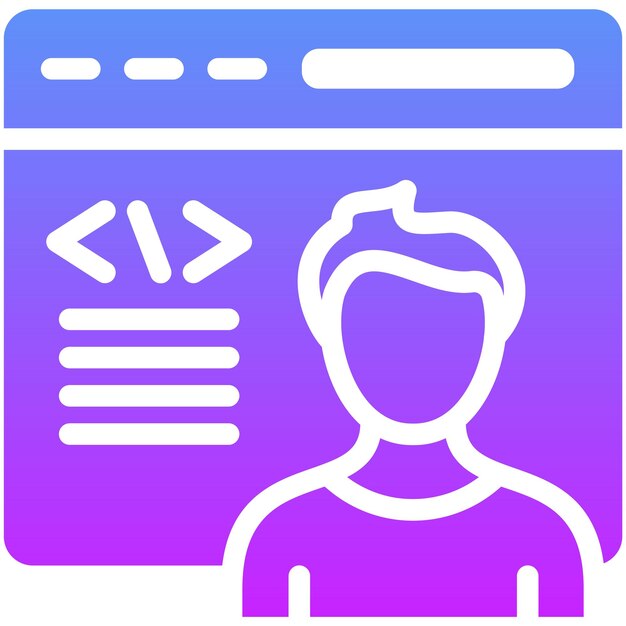 Citizen Developer Illustrazione dell'icona vettoriale maschile di No Code