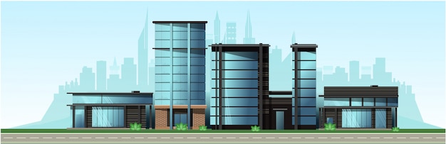 Città d'affari con case moderne
