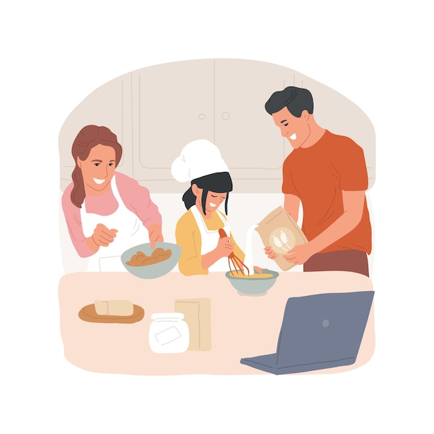 Classi di cucina familiare illustrazione vettoriale cartoon isolata