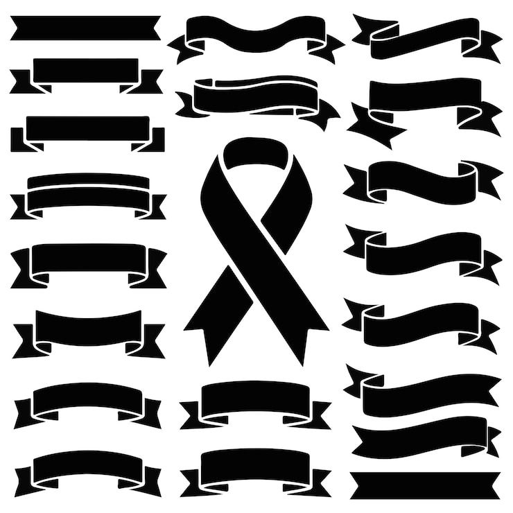 Vettore classic black ribbons silhouette vettoriale banners per design elegante branding decorativo