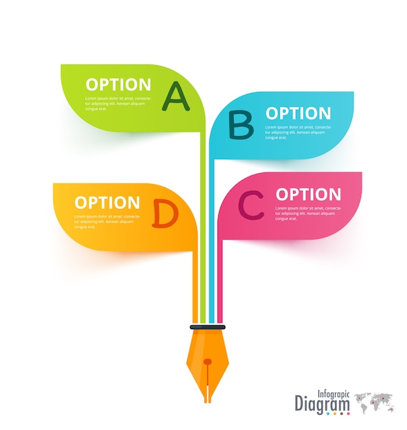 Classic pen infographic 4 scelta