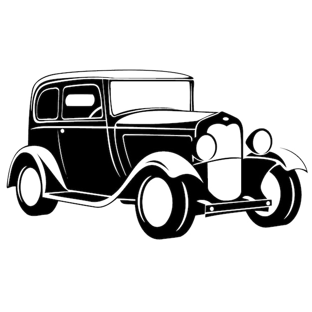 Classica auto d'epoca in bianco nero