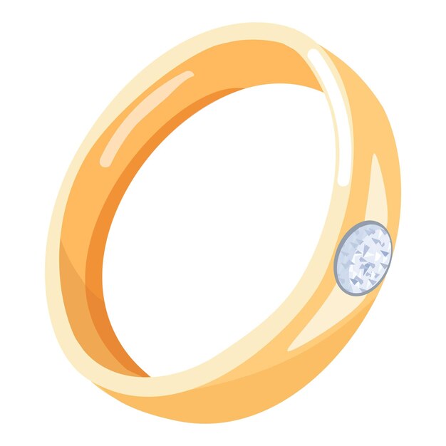 Classica icona di anello di diamante vettore di cartoni animati Lady Gold