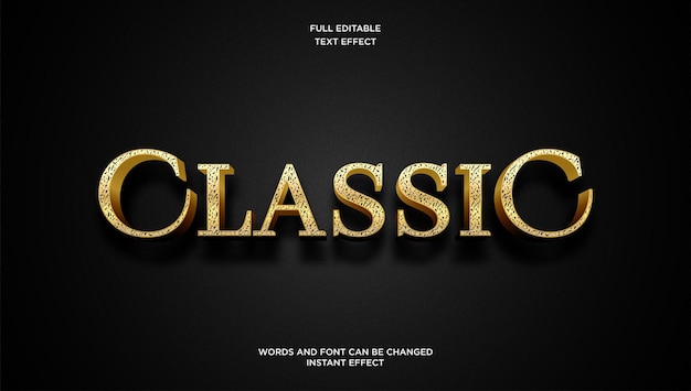Classico lusso effetto testo modificabile moderno stile oro sfumato